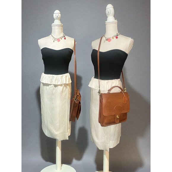 VTG Coach Station Bag 5130 British Tan Leather Brass Crossbody Satchel 90s USA - Picture 2 of 9